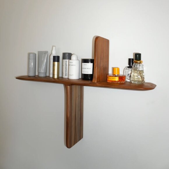 Ash Wood MidCentury Modern Wall Shelf - Picture 1 of 3